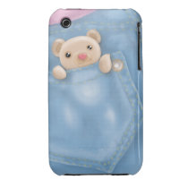 cute jean pocket teddy bear iphone 3 case-mate case