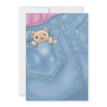cute jean pocket teddy bear invite