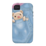 cute jean pocket teddy bear iPhone 4/4S cases
