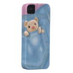 cute jean pocket teddy bear iPhone 4 cases
