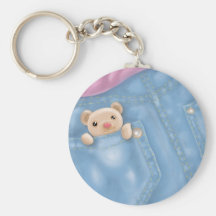 cute jean pocket teddy bear key chains