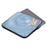cute jean pocket teddy bear laptop computer sleeve