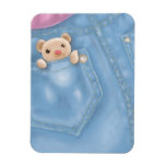 cute jean pocket teddy bear rectangular magnet