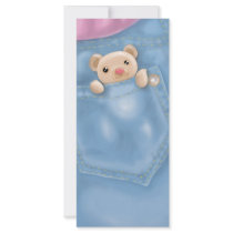 cute jean pocket teddy bear rack cards