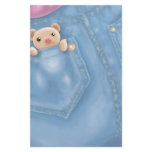 cute jean pocket teddy bear customized stationery