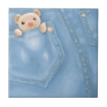 cute jean pocket teddy bear tiles