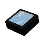 cute jean pocket teddy bear trinket box