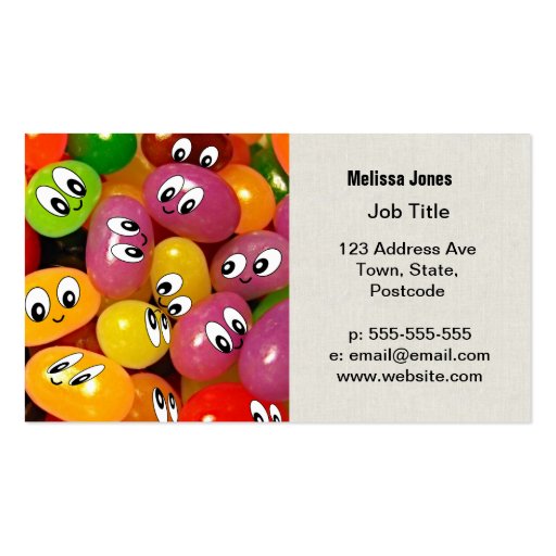 Cute Jelly Bean Smileys Business Card (front side)