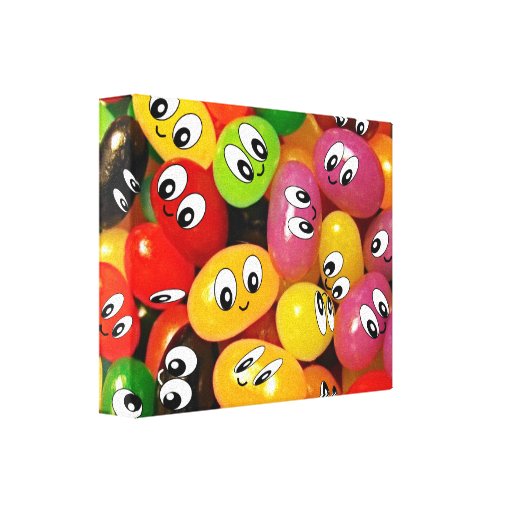 Cute Jelly Bean Smileys Gallery Wrap Canvas Zazzle