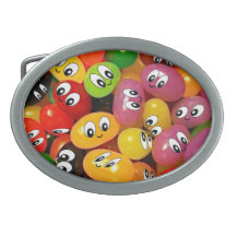 Cute Jelly Bean Smileys Oval Belt Buckle