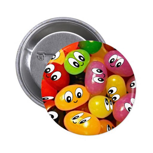 Cute Jelly Bean Smileys Pinback Button Zazzle