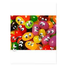 Cute Jelly Bean Smileys Post Card