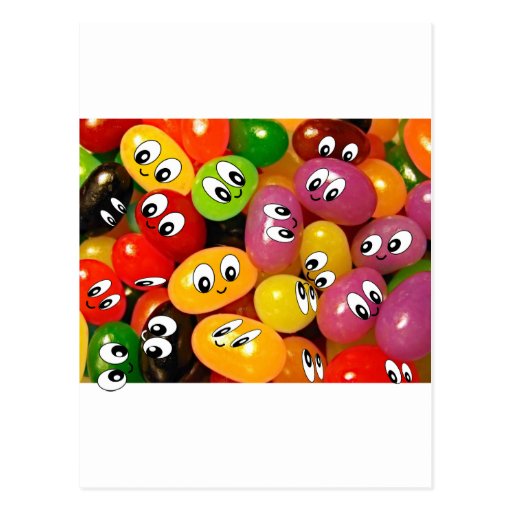 Cute Jelly Bean Smileys Post Card Zazzle