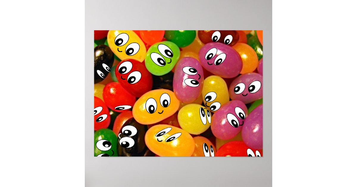 Cute Jelly Bean Smileys Poster Zazzle 