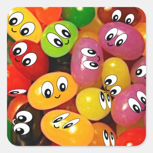 Cute Jelly Bean Smileys Sticker Zazzle