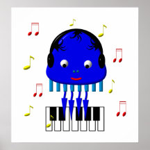 Cute Jellyfish Jamming Print