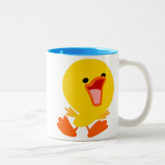 Cute Joyous Cartoon Duckling Mug