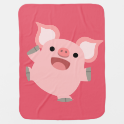 Cute Joyous Cartoon Pig Baby Blanket