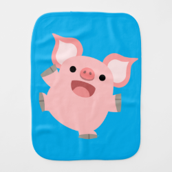 Cute Joyous Cartoon Pig Burp Cloth