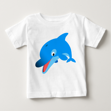 Cute Jumping Cartoon Dolphin Baby T-Shirt