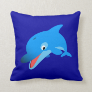 Cute Jumping Cartoon Dolphin Pillow