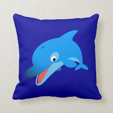 Cute Jumping Cartoon Dolphin Pillow