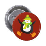 Cute Jumping Penguin Button / Pin Badge