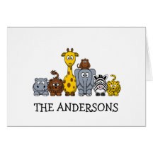CUTE JUNGLE ANIMALS ADD YOUR TEXT CARD