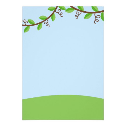Cute Jungle Animals Boy Baby Shower Invitation