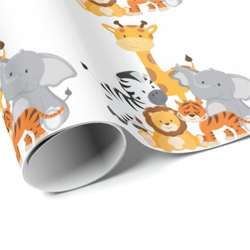 Cute Jungle Baby Animal Wrapping Paper | Zazzle