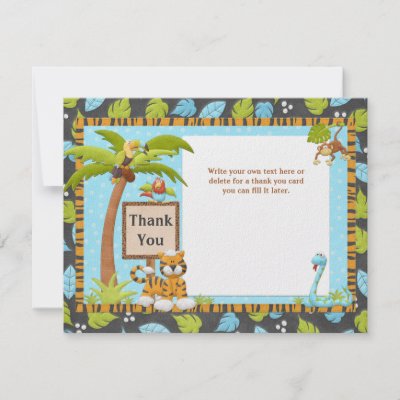 Baby Gifts   Cards on Cute Jungle Baby Shower Thank You Card Invite By Eventfulcards