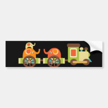 Cute Jungle Safari Animals Train Gifts Kids Baby Bumper Sticker