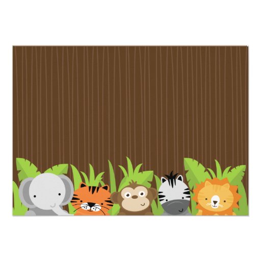 Cute Jungle Safari Zoo Animals Kids Birthday Personalized Invite