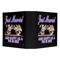 cute just married happy as pig in shit newlyweds binder