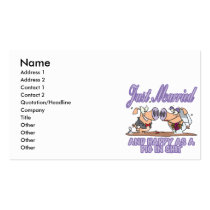 cute just married happy as pig in shit newlyweds business cards