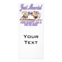 cute just married happy as pig in shit newlyweds rack cards