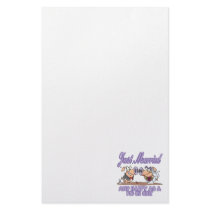 cute just married happy as pig in shit newlyweds stationery paper