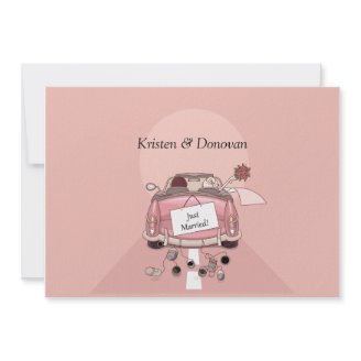 Cute Just Married Post Wedding Invitation