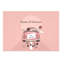 Cute Just Married Post Wedding Invitation
