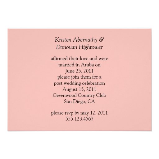 Cute Just Married Post Wedding Invitation