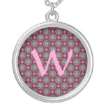Cute kaleidoscopic tiny print monogram pendants