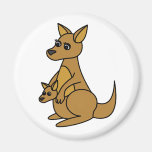 Cute Kangaroo and Joey Refrigerator Magnet