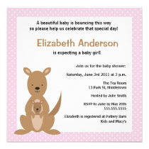Cute Kangaroo Baby Shower Invitation - Girl invitations