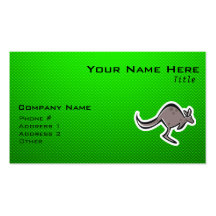 Cute Kangaroo; Green Business Card