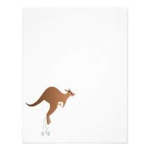 Cute kangaroo with baby in pouch invitations