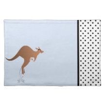 Cute kangaroo with baby in pouch placemat
