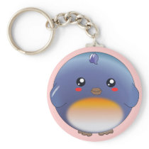 Cute kawaii bluebird keychain