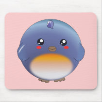 Cute kawaii bluebird mousepad