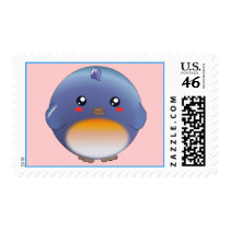 Cute kawaii bluebird stamps