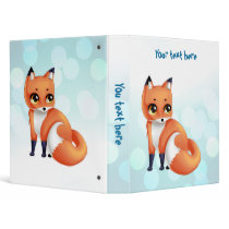 Cute Kawaii cartoon fox 3 Ring Binders